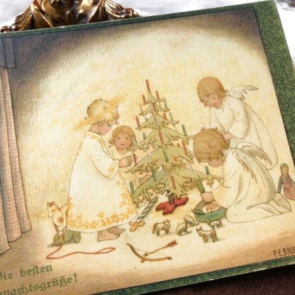 画像1: Postcard　クリスマス　ツリーを飾る天使たち　Pauli Ebner　1919年 (1)
