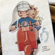 画像1: Postcard 　バイクに乗る子　Mable Lucie Attwell イギリス1950年代 (1)