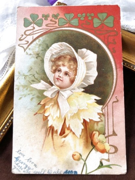 画像2: Postcard  ボンネット帽子の女の子 Ellen Clapsaddle  (2)