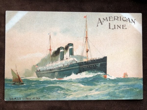 画像2: Postcard アメリカンライン セントポール号 船 US M.S.S St Paul (未使用) (2)