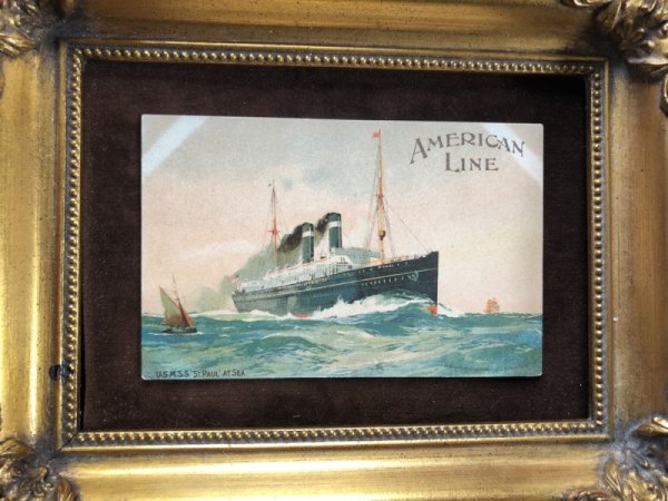画像3: Postcard アメリカンライン セントポール号 船 US M.S.S St Paul (未使用) (3)