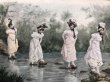 画像3: Postcard　川を渡るドレスの女性たち　M.M.VIENNE　1906年 (3)