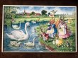 画像2: Postcard  森の動物さん  白鳥の親子にパンを与えるウサギとリスの親子　Racey Helps　未使用 (2)