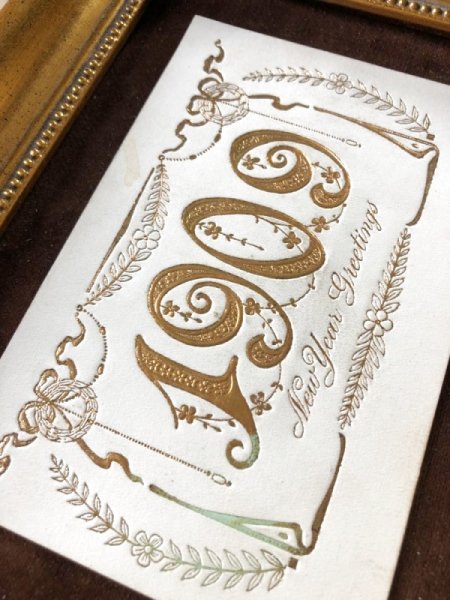 画像2: Postcard 新年祝い New Year 1909年 (未使用) (2)