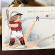 画像1: Postcard　バレンタイン　ハートで野球をする天使たち　アメリカ１９１４年 (1)