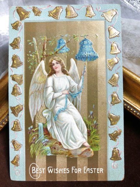 画像2: Postcard イースター ベルを鳴らす天使 (未使用) (2)