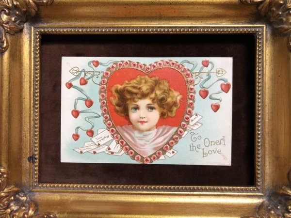 画像2: Postcard バレンタイン ハートの中の女の子 Ellen Clapsaddle アメリカ1909年 (2)