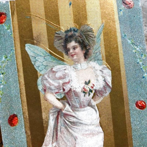 画像1: Postcard　ドレスの妖精　テントウムシ　アメリカ1909年 (1)