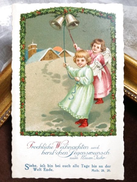 画像2: Postcard クリスマス ベルを鳴らす天使たち  (2)