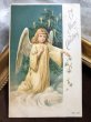 画像2: Postcard　クリスマス　天使の女の子とツリー　アメリカ1909年 (2)