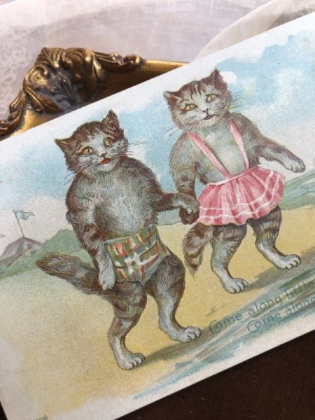画像2: Postcard 海水浴を楽しむ猫たち (2)