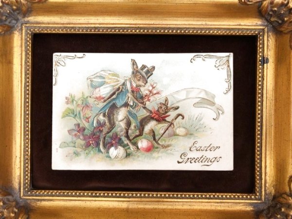 画像3: Postcard  イースター 卵を運ぶうさぎの紳士 アメリカ1907年 (3)