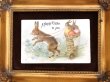 画像3: Postcard 　イースター　卵を運ぶウサギさんの親子　 (3)