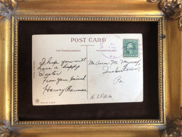 画像3: Postcard  イースター 赤い卵を抱くウサギさん (3)