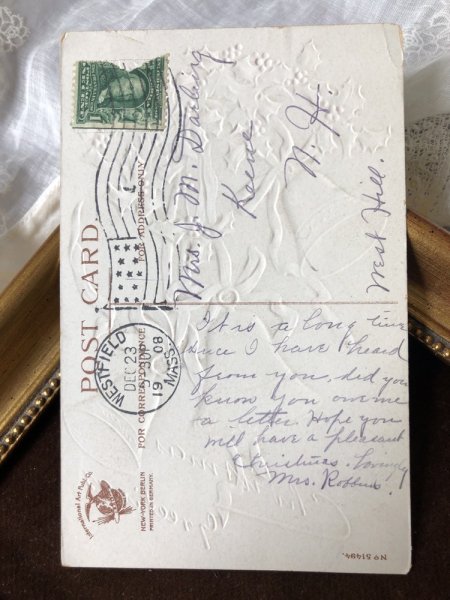 画像3: Postcard クリスマス ホーリーと3つのベル Ellen Clapsaddle 1908年   (3)