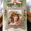画像1: Postcard　クリスマス　帽子の女の子  (1)