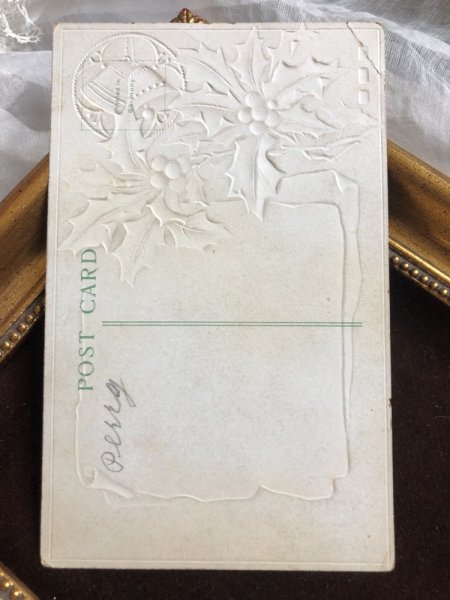 画像3: Postcard　クリスマス　ホーリーと雪景色　湖の小舟 (3)