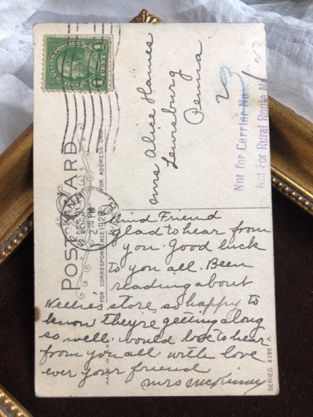 画像3: Postcard クリスマス ホーリーと銀のベル アメリカ1928年 (3)