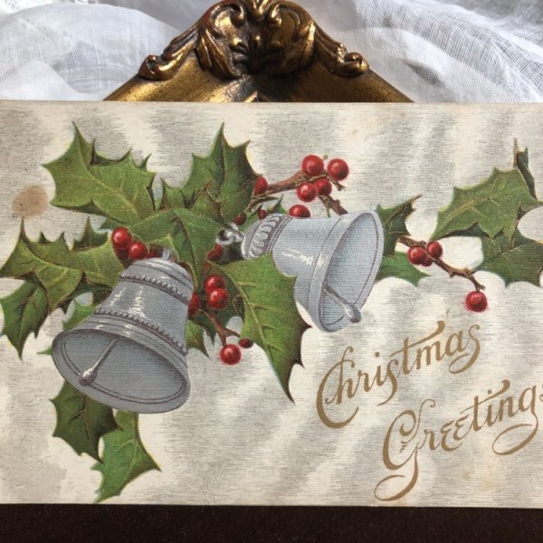 画像1: ▼SALE 500▼ Postcard　クリスマス　ホーリーと銀色のベル (1)