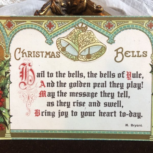 画像1: Postcard　クリスマスベルの詩　ポエム　M.Bryant 1912年 (1)