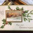 画像1: ▼SALE 500▼ Postcard　クリスマス　ホーリーとヤドリギ　雪景色　1908年 (1)