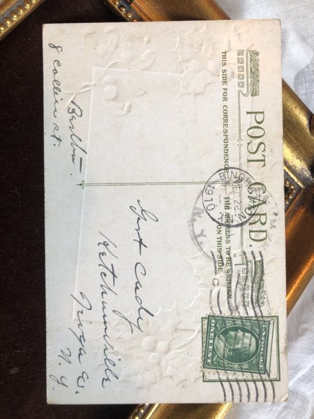 画像3: Postcard　クリスマス　電報　ホーリー　ヤドリギ　アメリカ1910年 (3)