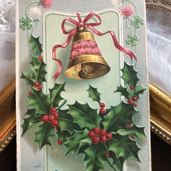 画像1: Postcard　クリスマス　ホーリー　ベル　アメリカ1908年 (1)