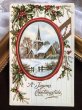 画像1: Postcard　クリスマス　ホーリーと教会の雪景色　 (1)