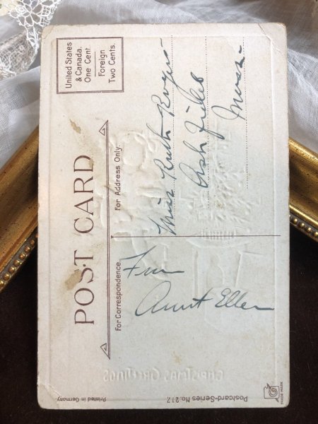 画像3: Postcard　クリスマス　ツリーとお人形を抱く女の子 (3)