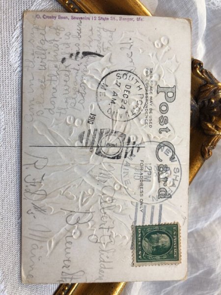 画像3: ▼SALE 500▼ Postcard クリスマス ホーリーとウィッシュボーン リボン (3)