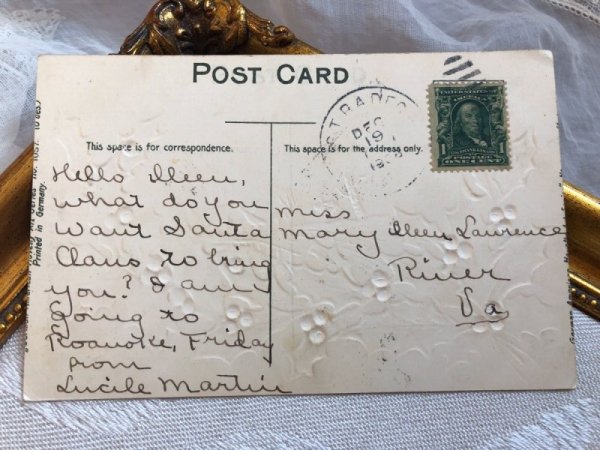 画像3: ▼SALE 500▼ Postcard クリスマス ホーリー 1908 (3)