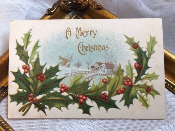 画像2: ▼SALE 500▼ Postcard クリスマス ホーリー 1908 (2)