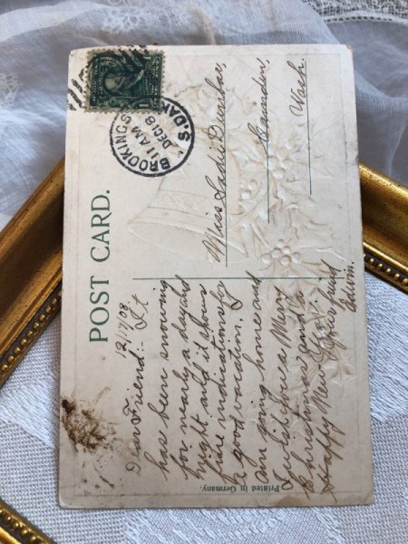 画像3: Postcard　クリスマス　ホーリーとベル　1908年 (3)