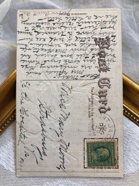 画像3: Postcard　クリスマス　ホーリーと雪景色　1909年 (3)