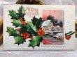 画像2: Postcard　クリスマス　ホーリーと雪景色　1911年 (2)