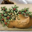 画像1: Postcard　クリスマス　木靴の中のホーリーとヤドリギ　Ellen Clapsaddle (1)