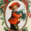 画像1: Postcard　新年　New Year　ヤドリギを運ぶ男の子　Ellen Clapsaddle 1909 (1)