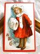 画像1: Postcard　クリスマ　マフの女の子　Ellen Clapsaddle 1910 (1)