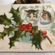 画像2: Postcard　クリスマス　2頭の猫とホーリー　Helena Maguire  (2)