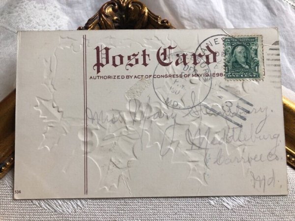 画像4: Postcard クリスマス 2頭の猫とホーリー Helena Maguire  (4)