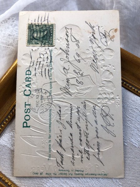 画像3: Postcard　新年祝い　New Year　鞄から金貨を振りまく男の子　キノコ　四葉 (3)