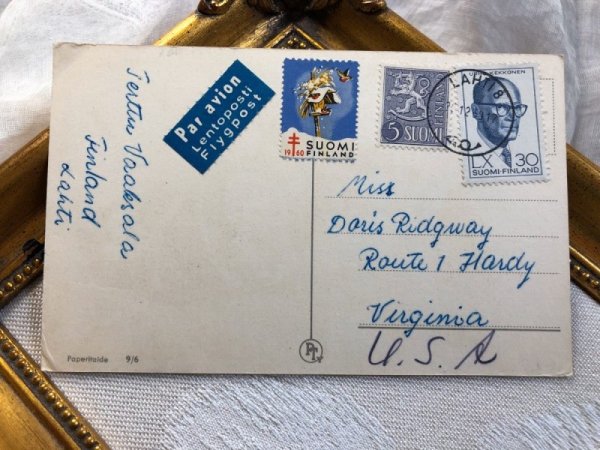 画像3: Postcard　新年祝い　New Year　靴下を編むお婆さんとヤドリギを運ぶ男の子　キノコ (3)