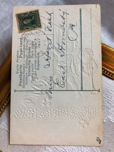 画像4: Postcard  新年祝い 新年を告げる天使たち アメリカ1907年 (4)