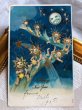 画像2: Postcard  新年祝い　滑り降りてくる星の子たち　お月様　1905年 (2)