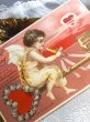 画像2: Postcard  バレンタイン　お花の鍵に乗る天使　ハートの太陽　 Ellen Clapsaddle (2)