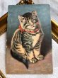 画像1: Postcard 　赤いリボンのキジトラ猫　 (1)
