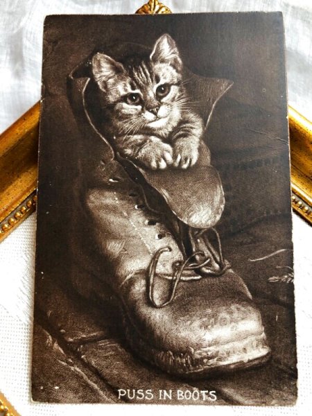 画像1: Postcard 　ブーツの中の子猫　PUSS IN BOOTS (1)