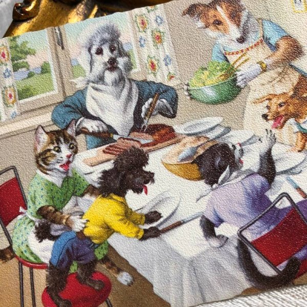 画像2: Postcard　お食事中に喧嘩を始めた犬たち (未使用)　Mainzer cat　 (2)