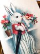画像2: Postcard 　イースター　花束と傘を持ったウサギさん　Ellen Clapsaddle　（未使用） (2)