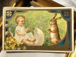 画像1: Postcard 　イースター　赤ちゃんとウサギさん　アメリカ1909年 (1)